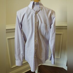 Brooks Brothers Milano Long sleeve button down in lavender stripe. 15-33